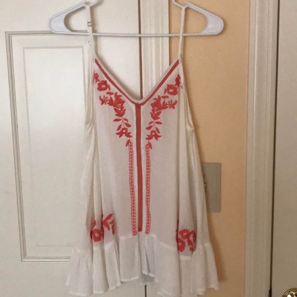White and Coral Cami